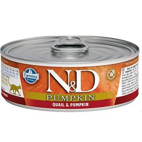 N & D Tahılsız Balkabaklı Bıldırcınlı 80 gr Kedi Konservesi