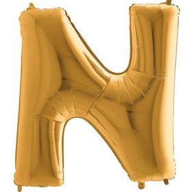 N Harf Altın 100 cm Folyo Balon