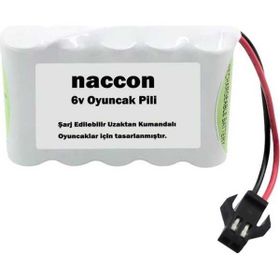 Naccon 6 V 1000 Mah Siyah Soketli Şarjlı Oyuncak AA Kalem Pil