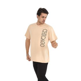 Naglita 118 Chicago Oversize Bej Erkek T-shirt