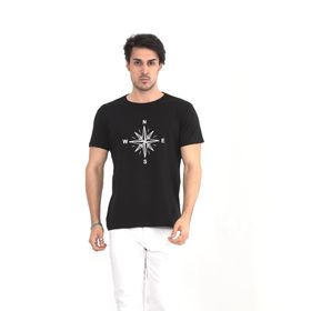 Naglita 118 Compass Regular Siyah Erkek T-Shirt