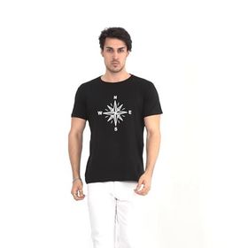 Naglita 118 Compass Regular Siyah Erkek T-Shirt