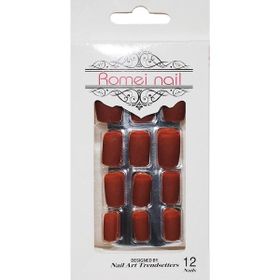 Nail 12'li Mat Kahve Takma Tırnak