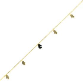 Najm Al Sahra 925 Ayar Gümüş Oniks Taşlı El Modeli Halhal