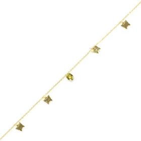Najm Al Sahra 925 Ayar Gümüş Oval Peridot Taşlı Kelebek Halhal