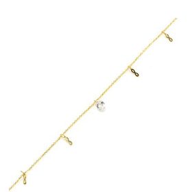 Najm Al Sahra 925 Ayar Gümüş Oval Zirkon Taşlı Sonsuzluk Model Halhal