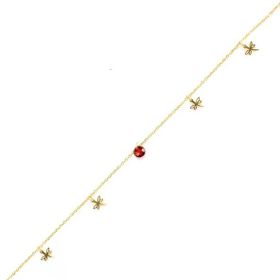 Najm Al Sahra 925 Ayar Gümüş Yuvarlak Garnet Taşlı Yusufçuk Modeli Halhal