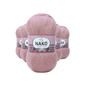 Nako 10215 Gülbahar 5 Adet Angora Lüks El Örgü İpi