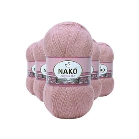 Nako 10215 Gülbahar 5 Adet Angora Lüks El Örgü İpi