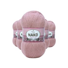 Nako 10215 Gülbahar 5 Adet Angora Lüks El Örgü İpi
