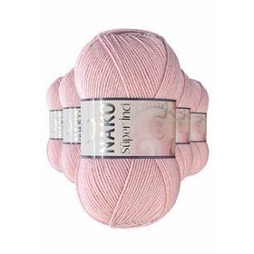 Nako 10275 5 Adet 100 gr Pembemsi Pudra Süper İnci El Örgü İpi