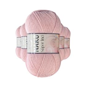 Nako 10275 5 Adet 100 gr Pembemsi Pudra Süper İnci El Örgü İpi