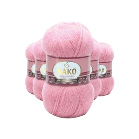 Nako 10325 5 Adet Angora Lüks Gül Kurusu El Örgü İpi