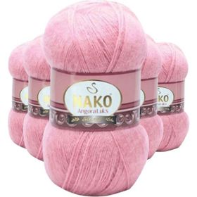 Nako 10325 5 Adet Angora Lüks Gül Kurusu El Örgü İpi