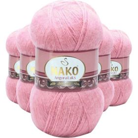 Nako 10325 5 Adet Angora Lüks Gül Kurusu El Örgü İpi