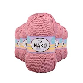 Nako 10325 5 Adet Angora Lüks Gül Kurusu El Örgü İpi