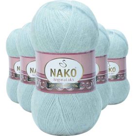 Nako 10471 Saraylı Mint 5 Adet Angora Lüks El Örgü İpi