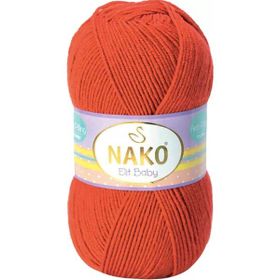 Nako 10701 Mercan Taşı 1 Adet Elite Baby El Örgü İpi Tüylenmeyen Bebek Yünü