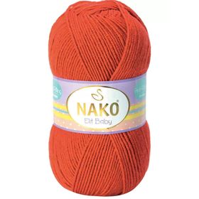 Nako 10701 Mercan Taşı 1 Adet Elite Baby El Örgü İpi Tüylenmeyen Bebek Yünü