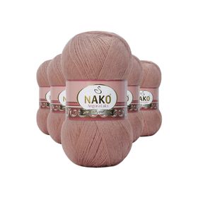 Nako 11054 Bronz 5 Adet Angora Lüks El Örgü İpi