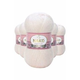 Nako 11499 Angora 5 Adet Kemik Lüks El Örgü İpi