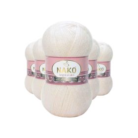 Nako 11499 Angora 5 Adet Kemik Lüks El Örgü İpi