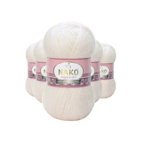 Nako 11499 Angora 5 Adet Kemik Lüks El Örgü İpi