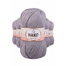 Nako 11538 5 Adet 100 gr Gri Süper İnci El Örgü İpi