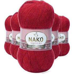 Nako 1175 Koyu Kırmızı 5 Adet Angora Lüks El Örgü İpi