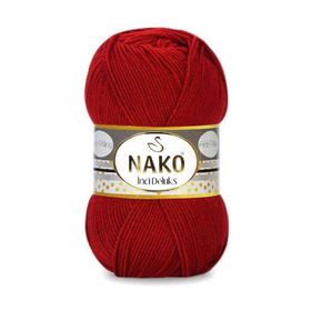 Nako 1175 Koyu Kırmızı Süper İnci 100 gr El Örgü İpi
