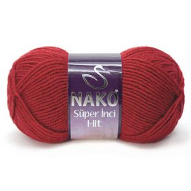 Nako 1175 Koyu Kırmızı Süper İnci 100 gr El Örgü İpi