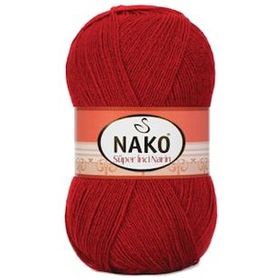 Nako 1175 Koyu Kırmızı Süper İnci 100 gr El Örgü İpi