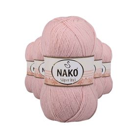 Nako 1479 Açık Pudra Süper İnci 5 Adet 100 gr El Örgü İpi