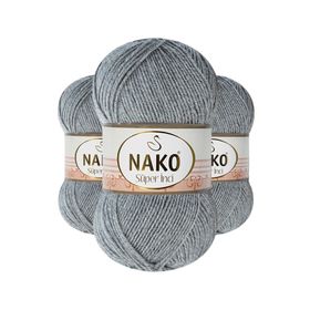 Nako 194 Gri Melanj 100 gr Süper İnci El Örgü İpi