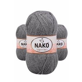 Nako 194 Gri Melanj Süper İnci 3 Adet 100 gr El Örgü İpi