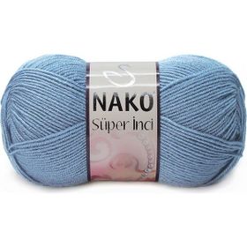 Nako 1986 Süper İnci 5 Adet 100 gr Kot Mavi El Örgü İpi