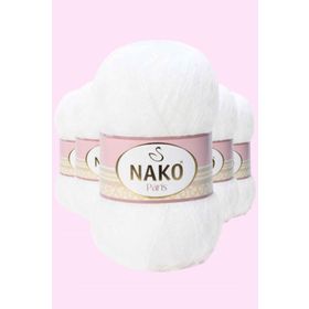 Nako 208 5 Adet Beyaz Paris El Örgü İpi Yünü