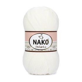 Nako 208 Beyaz 100 gr Pırlanta El Örgü İpi