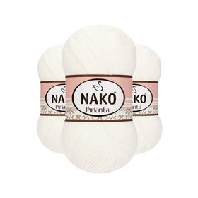Nako 208 Beyaz 100 gr Pırlanta El Örgü İpi