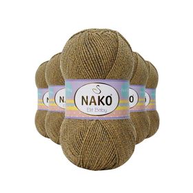 Nako 21354 Elite Baby 5 Adet Sarı Gri El Örgü İpi Tüylenmeyen Bebek Yünü