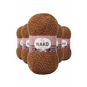 Nako 21361 Angora 5 Adet Hardal Muline Lüks El Örgü İpi