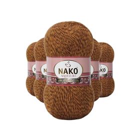 Nako 21361 Angora 5 Adet Hardal Muline Lüks El Örgü İpi