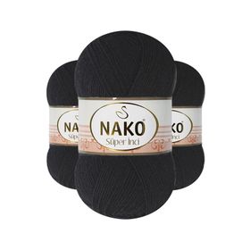Nako 217 Siyah 100 gr Süper İnci El Örgü İpi