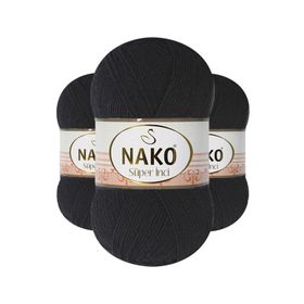 Nako 217 Siyah 100 gr Süper İnci El Örgü İpi