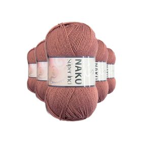 Nako 2248 Süper İnci 5 Adet 100 gr Marsala Kırmızı El Örgü İpi