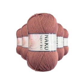 Nako 2248 Süper İnci 5 Adet 100 gr Marsala Kırmızı El Örgü İpi