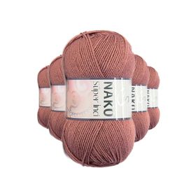 Nako 2248 Süper İnci 5 Adet 100 gr Marsala Kırmızı El Örgü İpi