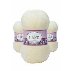 Nako 256 3 Adet Angora Lüks Krem El Örgü İpi