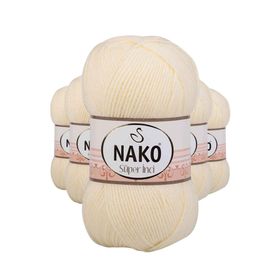 Nako 256 5 Adet Krem 100 gr Süper İnci El Örgü İpi