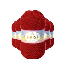Nako 298 Elite Baby 5 Adet Pul Biber El Örgü İpi Tüylenmeyen Bebek Yünü
